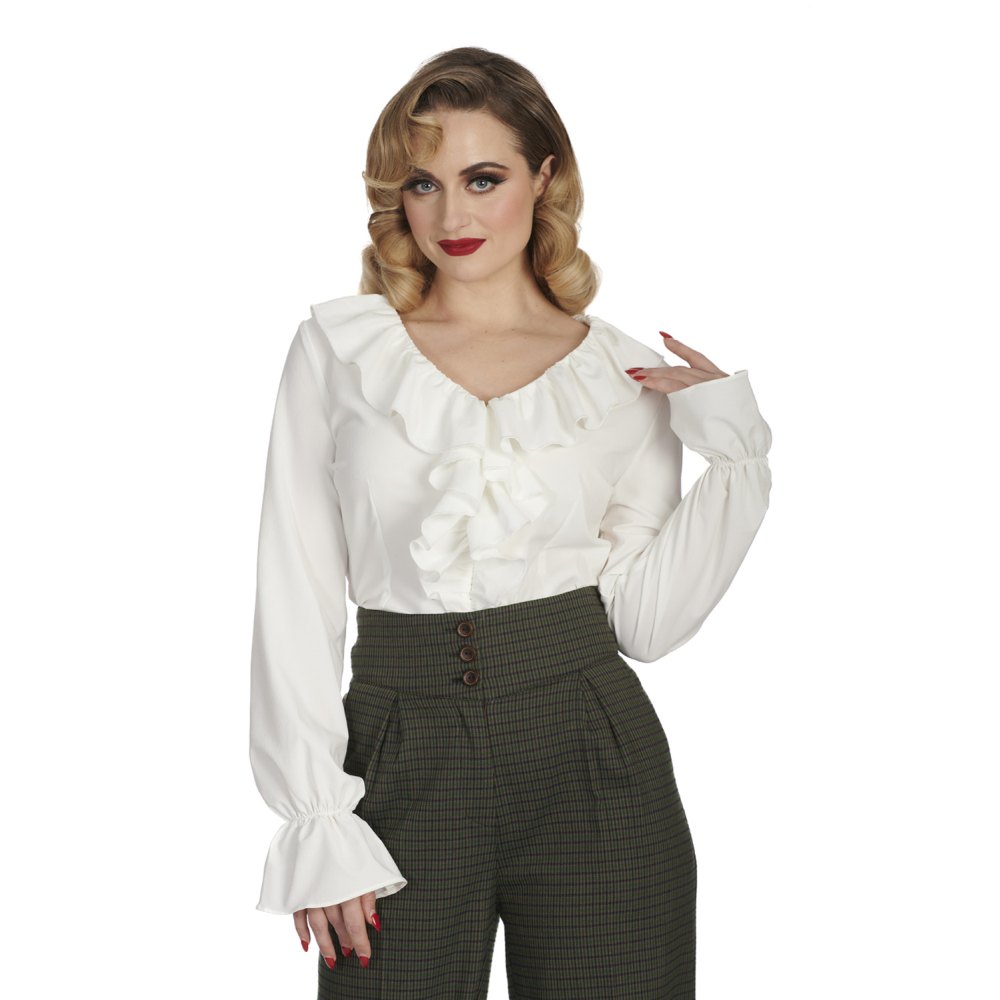 Banned - Feeling Frilly Bluse - Gebrochenes Weiß